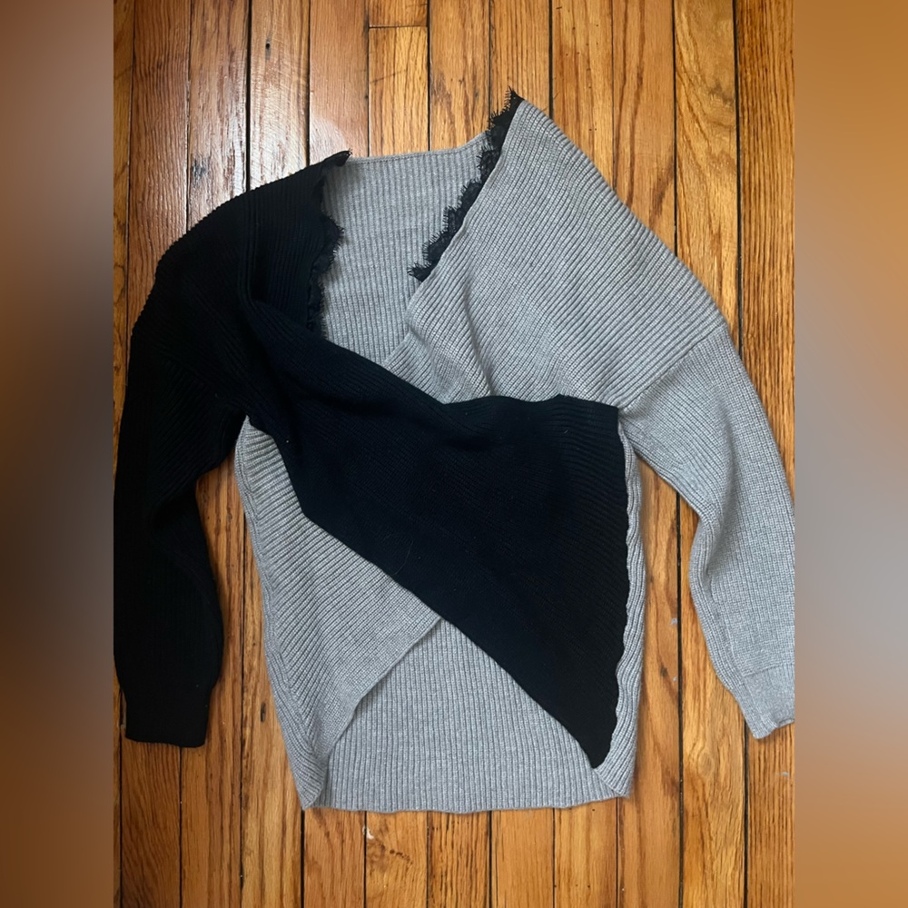 Gray and Black Women's Sweater